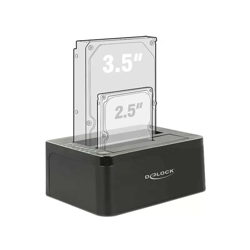 Delock docking station USB 3.0 dual per 2x SATA HDD / SSD con funzione di clonazione