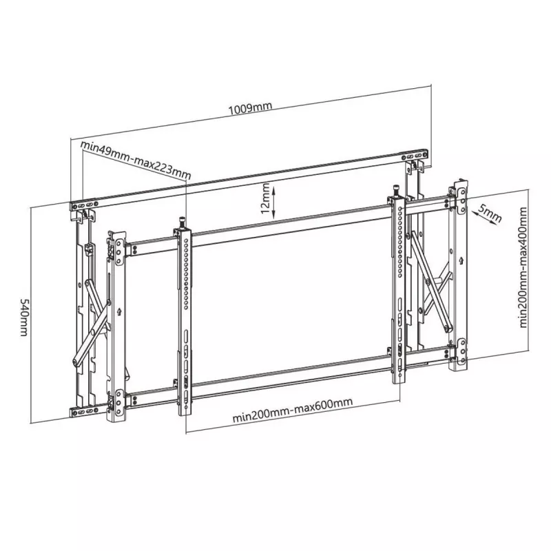 Supporto a parete per videowall TV MACLEAN MC-845 VESA 600x400mm supporto per display