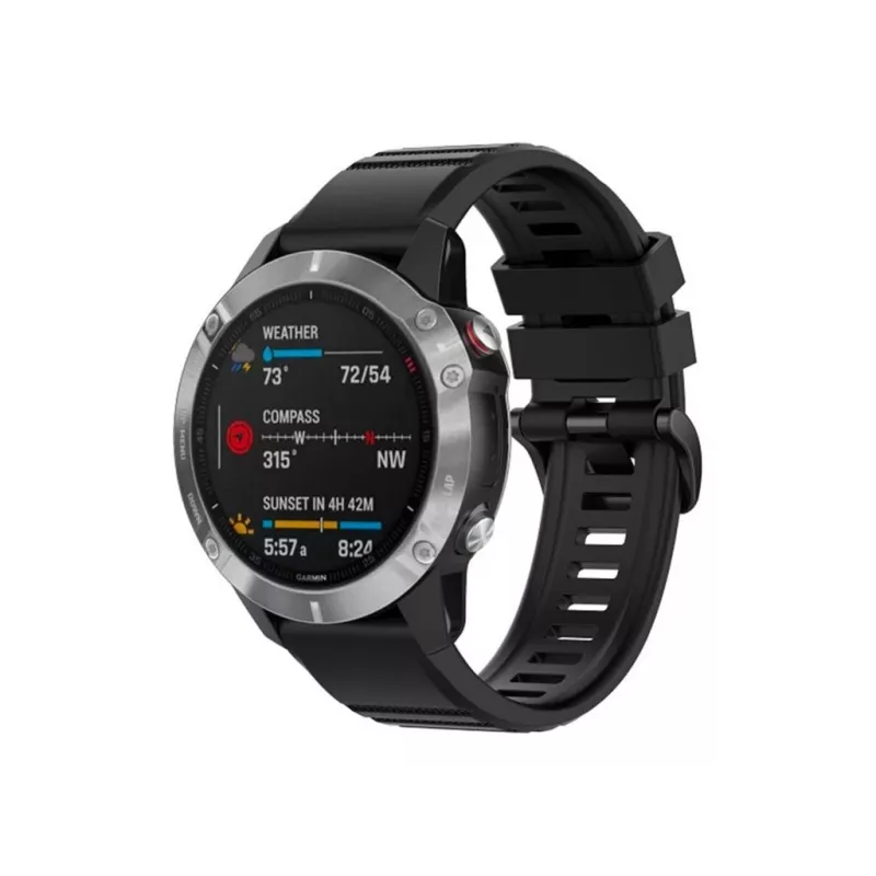 Cinturino in silicone 22 mm per Garmin QuickFit di FIXED – nero