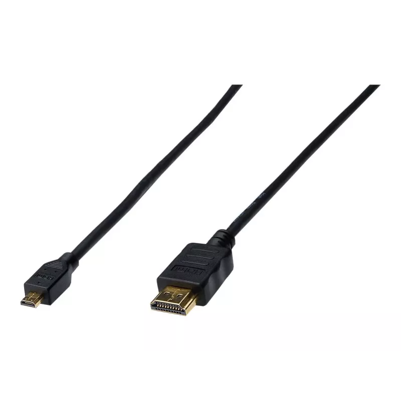 Digitus ASSMANN - Cavo HDMI con Ethernet - 19 pin micro HDMI Type D maschio a HDMI maschio - 1 m - tripla schermatura - nero (AK-330115-010-S)
