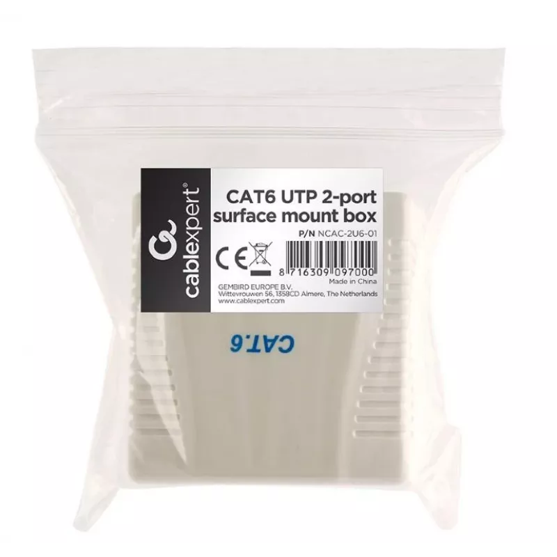 Scatola da incasso per accessori cavi CAT6 UTP/2P NCAC-2U6-01 Gembird