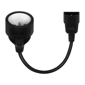 Savio CL-180 Cavo adattatore di alimentazione da IEC C14 a CEE 7/5, 15 cm