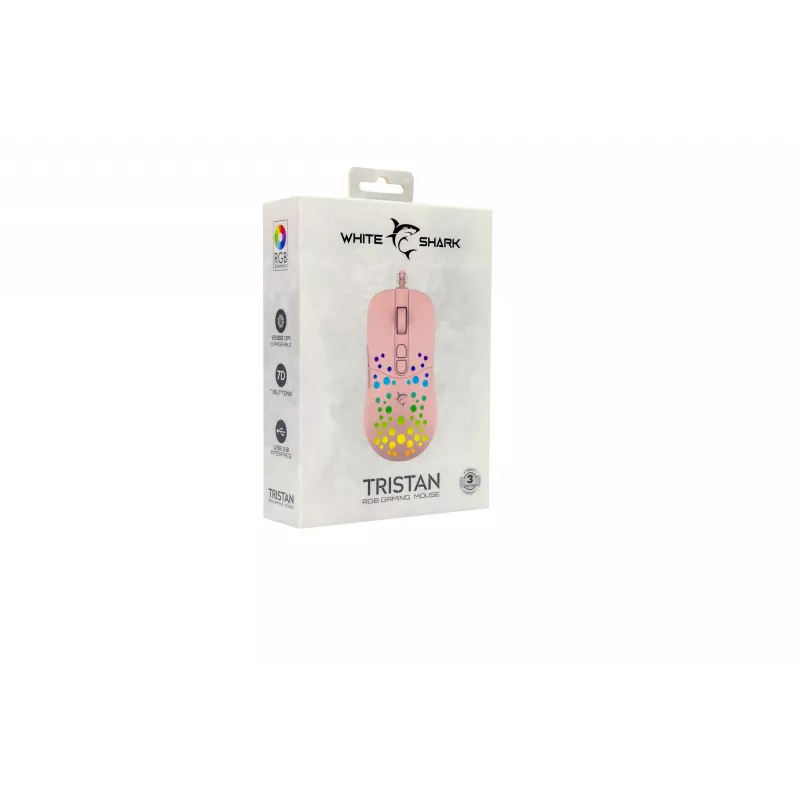 Mouse White Shark GM-9004 Tristan-2 rosa RGB USB