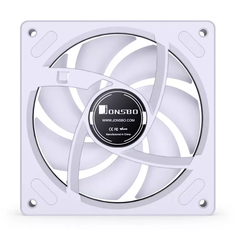 Ventola di raffreddamento Jonsbo ZB-120 Reverse Blade PWM ARGB 120mm bianca, ventola assiale, 120 mm