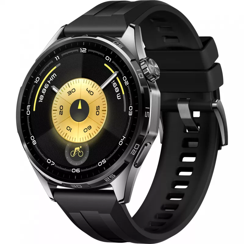 Orologio intelligente Huawei WATCH GT 6 46 mm, AMOLED 1,47" 466 x 466, touchscreen, GPS, 64 GB, cinturino in fluoroelastomero nero