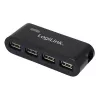 HUB USB 2.0 4 porte con alimentatore, nero