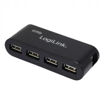 HUB USB 2.0 4 porte con alimentatore, nero