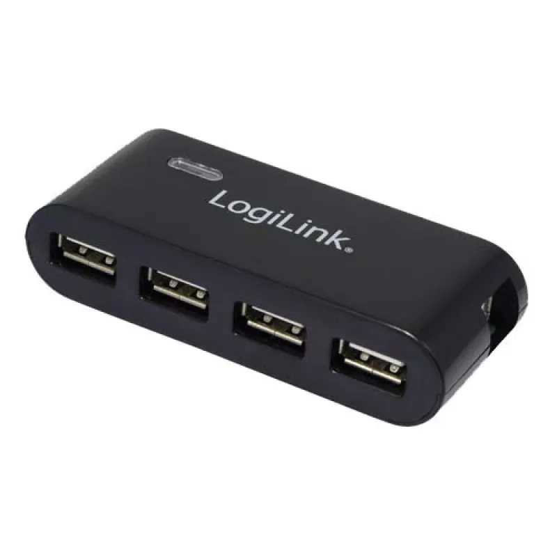 HUB USB 2.0 4 porte con alimentatore, nero