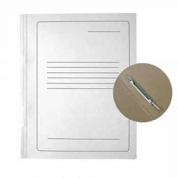 Cartella in cartone SEG-6 A4, cartone 250 g/m², con pressa e imbottitura, bianco