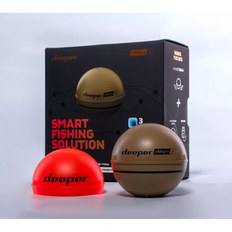 Ecoscandaglio portatile Deeper CHIRP+ 2 (100 m, 675 kHz, cono 47°, Wi‑Fi, GPS, color sabbia)