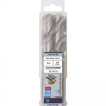 Punte per metallo Bosch HSS-G, Ø 13 mm, 5 pz.