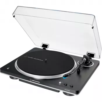 AT-LP70XBTBS, Giradischi nero/argento, preamplificatore phono integrato, Bluetooth, completamente automatico, a cinghia