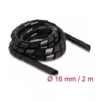 Spirale flessibile DeLOCK 2 m x 16 mm nero polietilene