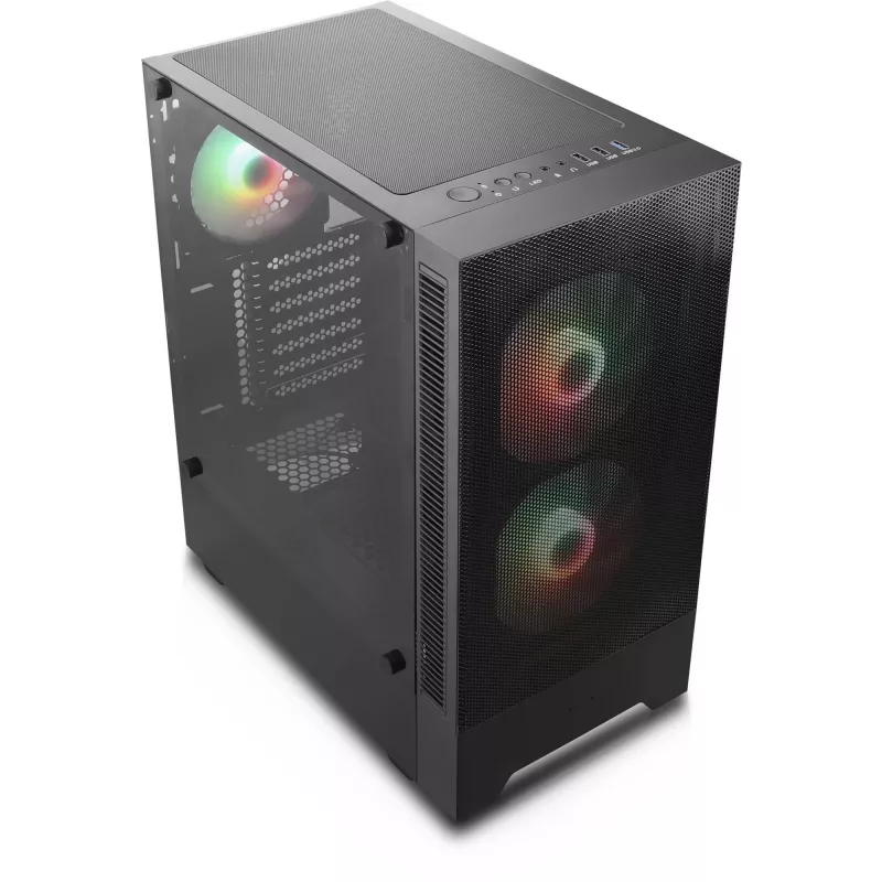 Set case PC Silentware Flow 100 ARGB MESH — 2 ventole frontali da 140 mm, 1 posteriore da 120 mm