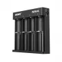 Caricatore XTAR MX4 4 slot universale Li-Ion NiMH USB-C, nero, supporta 4 batterie