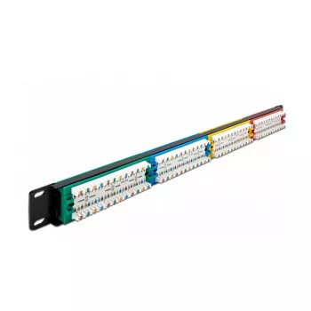 Patch Panel DeLOCK 19 pollici 24 porte Cat.5e 1HE colorato RJ-45