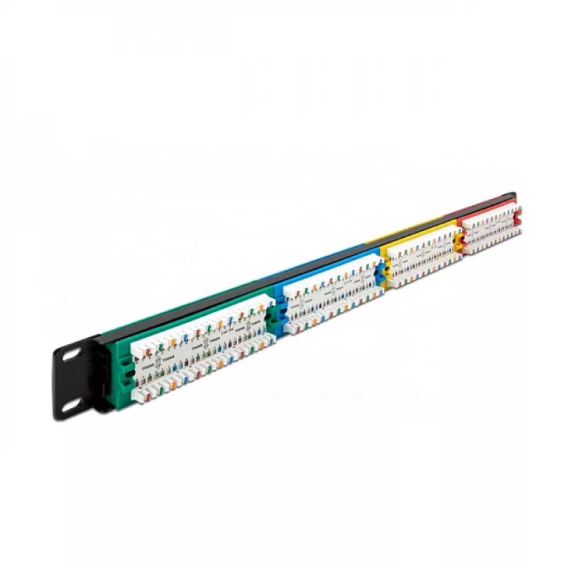 Patch Panel DeLOCK 19 pollici 24 porte Cat.5e 1HE colorato RJ-45