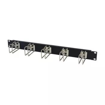 Pannello di gestione cavi per rack 1U metallo con 5 grandi supporti, ALLNET ALL-S0002251, nero