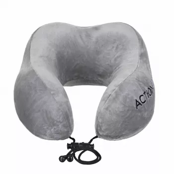 Cuscino ortopedico da viaggio per il collo ActionMed PO400AM, imbottitura in schiuma, grigio – supporto per collo e nuca