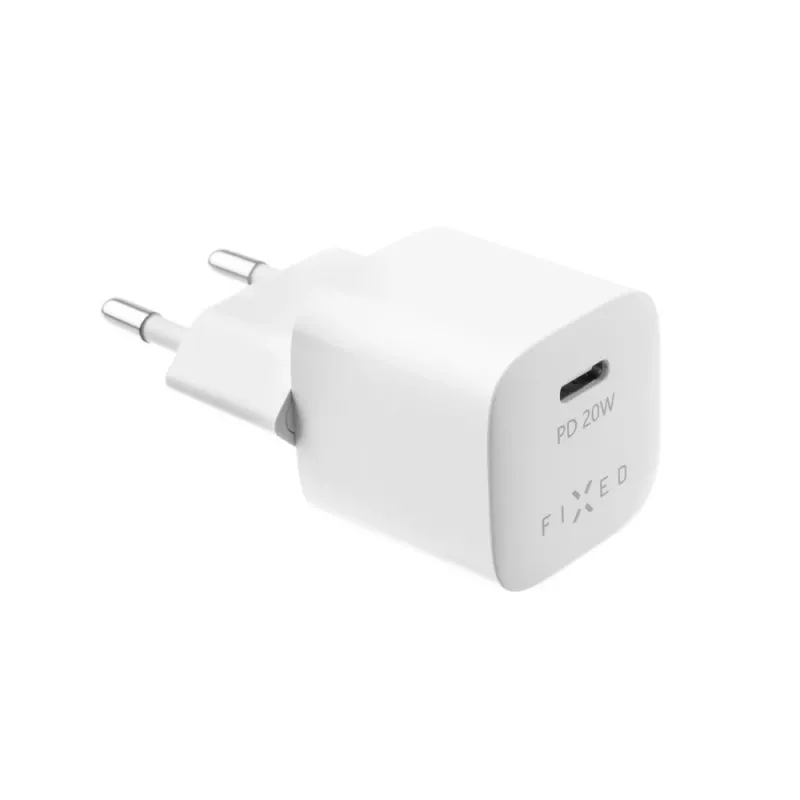 Caricabatterie da viaggio USB-C portatile FIXED FIXC20M-C-WH 20W design compatto