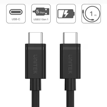 Cavo USB UNITEK Y-C477BK USB 3.2 Gen 1 1m USB C nero