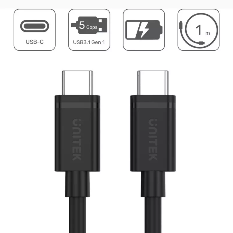 Cavo USB UNITEK Y-C477BK USB 3.2 Gen 1 1m USB C nero