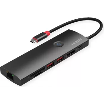 ROLINE docking station USB-C 4K HDMI 1x C PD 2xUSB3.2Gen2 1xGbE - digitale/dati (12.02.1126)