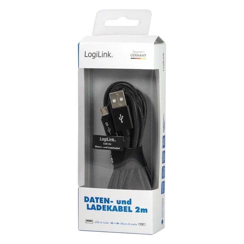 Cavo di sincronizzazione e ricarica USB-A a connettore maschio Micro-B 2m