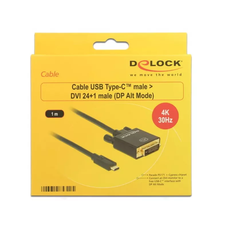 Adattatore USB-C su DVI DeLOCK 1 m 85320