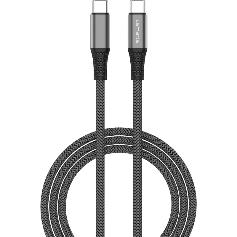 4smarts PremiumCord - cavo USB - USB-C (M) a USB-C (M) - USB 2.0 - 20 V - 5 A - 1,5 m - alimentazione USB (100 W) - nero
