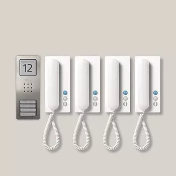 Siedle SET CA 812-4 E/W - con cavo - acciaio inox - bianco - a parete