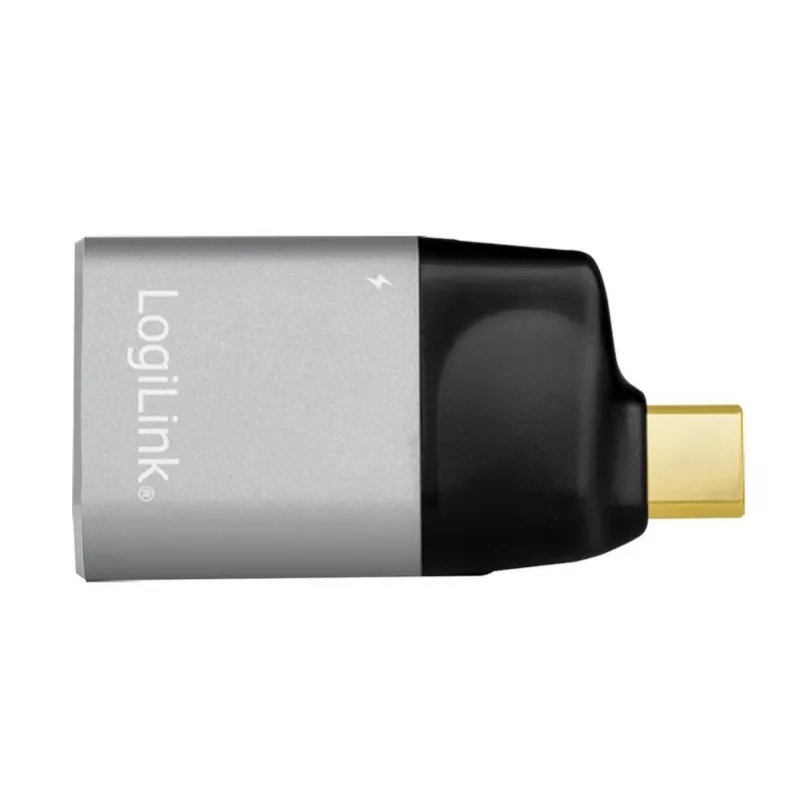 Adattatore LogiLink USB 3.2 Gen2 Type-C maschio su HDMI-A USB-C 4K PD alluminio nero/grigio
