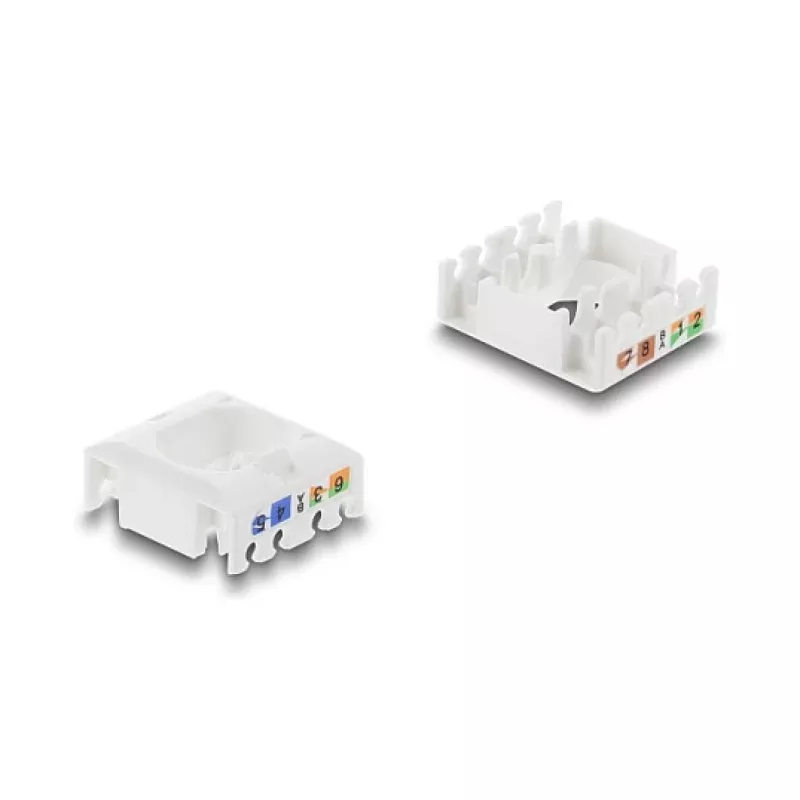 Delock 90802 Modulo Keystone da RJ45 a LSA Cat.6 UTP, senza attrezzi, nero/bianco