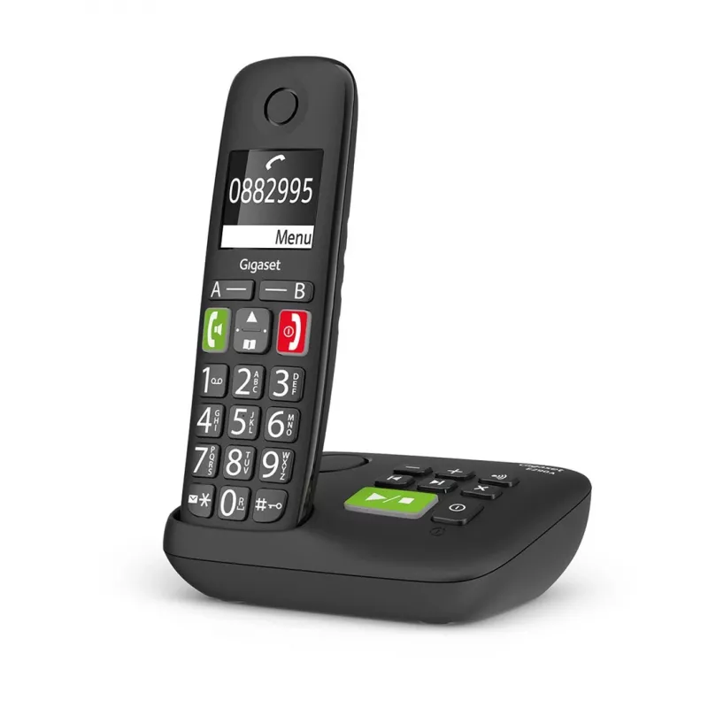 Gigaset E290A Telefono analogico/DECT con identificazione chiamante Nero