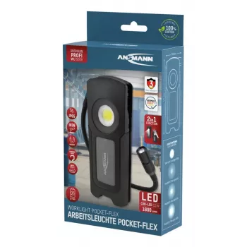 Lampada portatile Ansmann WL1500R Pocket Flex LED nera 17,1 cm 6000K