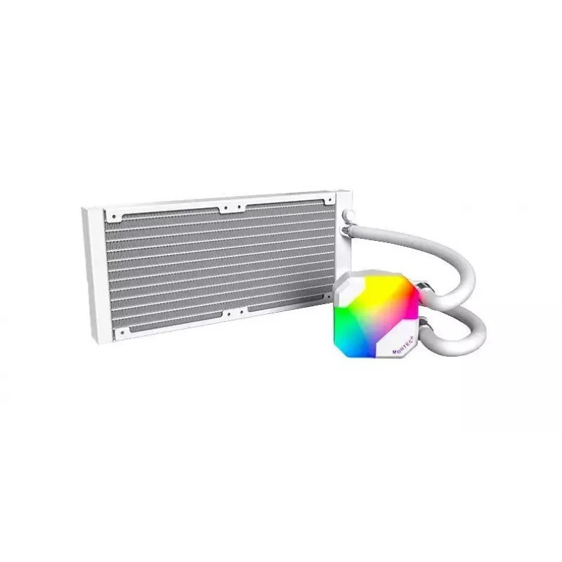 Dissipatore liquido AIO Montech Hyper Flow ARGB 240 mm bianco — radiatore 240 mm, illuminazione ARGB, versione bianca
