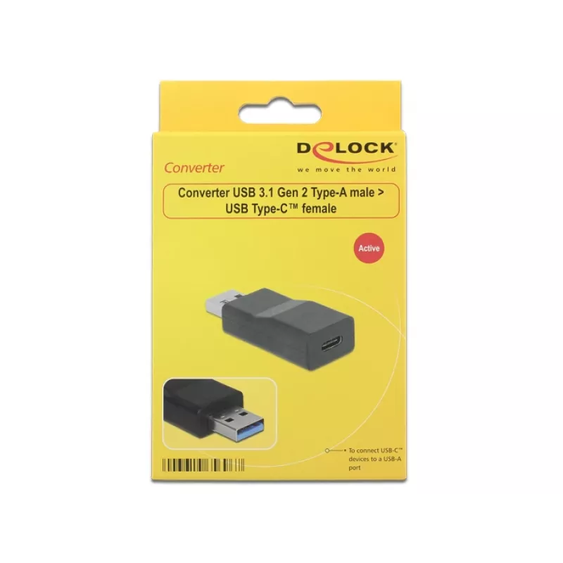 Adattatore per cavo DeLOCK 65696 USB 3.1 Gen 2 Type-A su Type-C nero