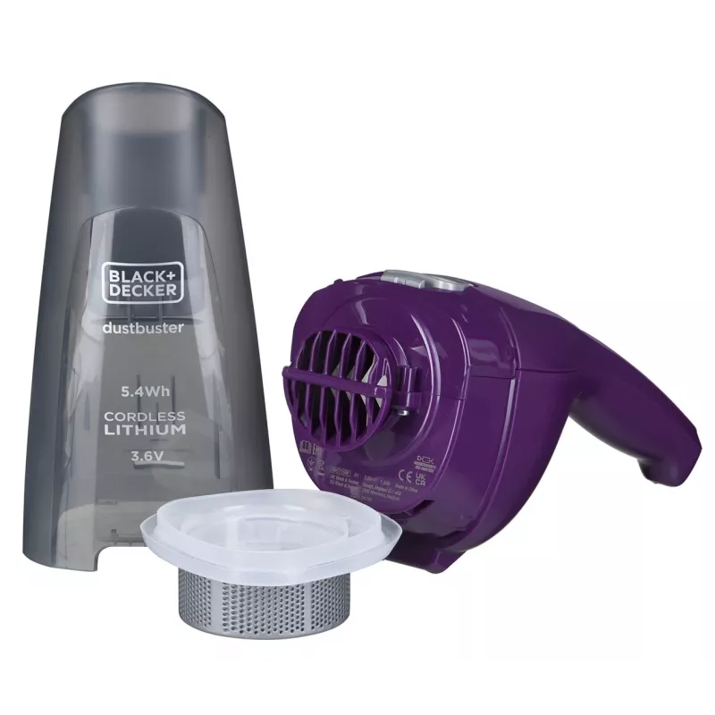 Aspirapolvere a mano Black & Decker NVC115W grigio, viola senza sacchetto