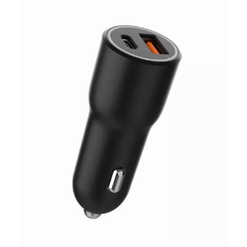 Caricabatterie da auto per dispositivi mobili Gembird TA-UC-AC2PDQC38-CAR-01, USB-C, 38 W, 12-24 V, nero