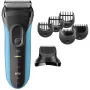 Rasoio elettrico BRAUN Series 3 3010 BT — rasoio a lamina senza fili, nero/blu