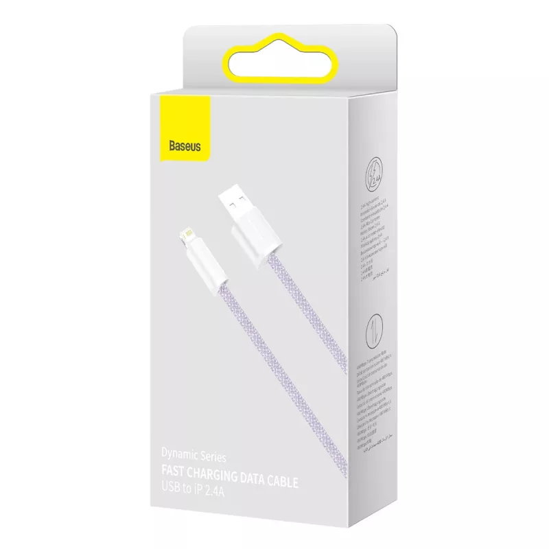 Cavo Baseus Dynamic USB a Lightning, 2,4 A, 2 m (viola)