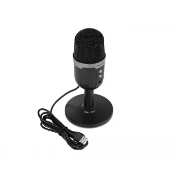 Microfono da studio BLOW con supporto LED — USB 2.0 cablato, 20–16000 Hz, sensibilità -50 dB, 237 g