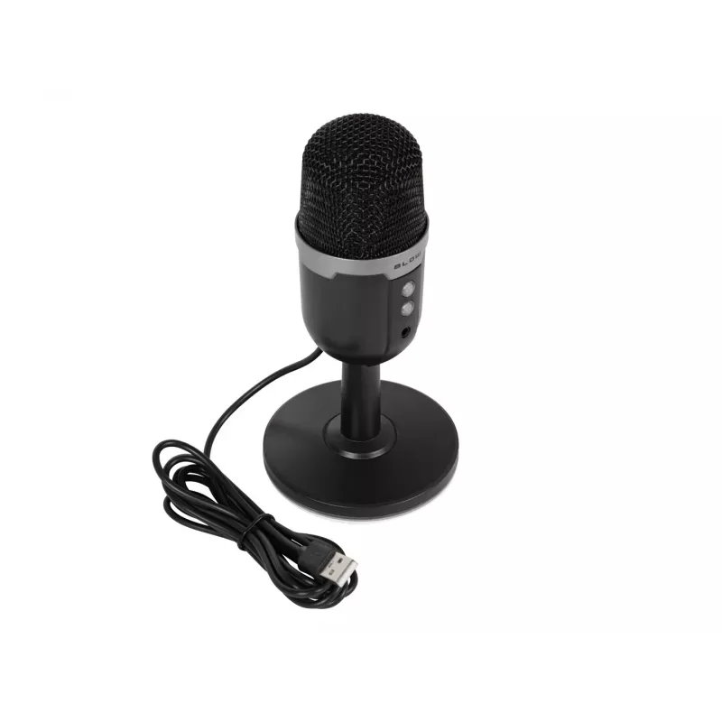 Microfono da studio BLOW con supporto LED — USB 2.0 cablato, 20–16000 Hz, sensibilità -50 dB, 237 g