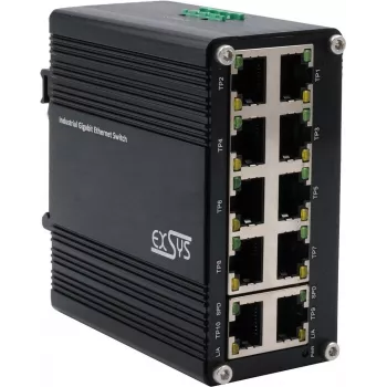 Switch di rete Exsys EX-62025 10 porte 10/100/1000 Mbit/s, alimentazione 12–48 VDC