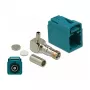 Delock 89723 FAKRA Z jack 90° da crimpare, Water Blue