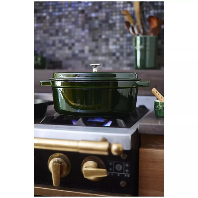 Staub La Cocotte 33 cm tegame ovale in ghisa, verde basilico