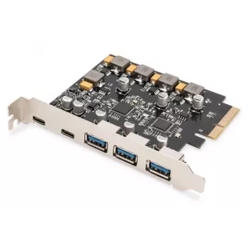 Scheda PCIe Digitus 2x USB-C 3x USB A