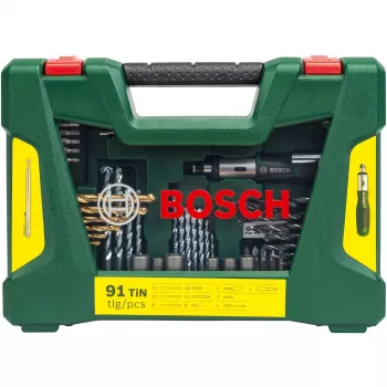 Set di punte per trapano/avvitatore V-Line TIN, 91 pezzi, set punte per trapano e avvitatore (verde)