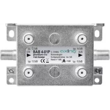 axing BAB 4-01P - Splitter di cavo - 5 - 1218 MHz - grigio - A - F - 93 mm