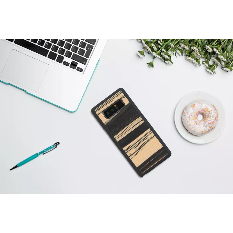 Custodia per smartphone man and wood per Samsung Galaxy Note 8 — ebano bianco finitura nera